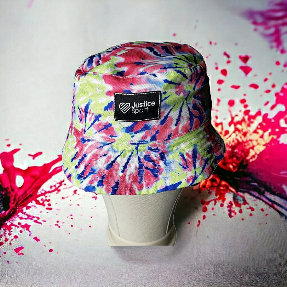 Justice Sports Reversible Bucket Hat Tie Dye Pride Grateful Dead Hipster Coastal